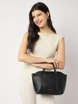 Fastrack - Black Solid Urban Chic Slingbag with Detachable Strap