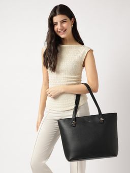 Fastrack - Black Textured Power Carry Handbag