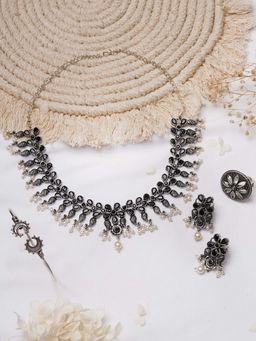 Teejh - by Joker and Witch Upasana Silver Oxidised Jewelry Gift Set