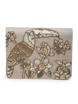 The Purple Sack - Gold Embellished Clutch