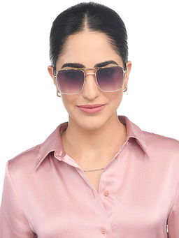 Vincent Chase - Gold Full Rim Square Sunglasses - VC S15800