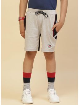 Monte Carlo - Grey Cotton Blend Solid Shorts