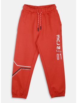 Monte Carlo - Orange Cotton Blend Printed Joggers