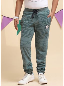 Monte Carlo - Green Cotton Blend Printed Joggers
