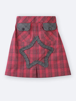 Avokiddos - Red Cotton Checks Skirt