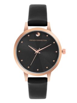 French Connection - Black Analog Round Dial Claire Watch For Women FCN00017G