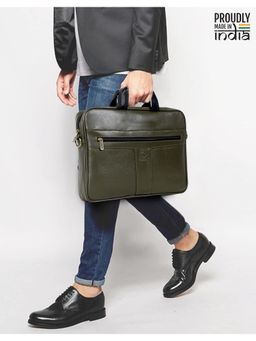 The Clownfish - Faux Leather 14 Inch Laptop Messenger Bag with Detachable Belt