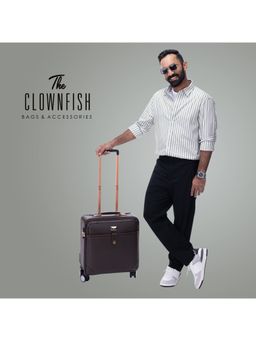 The Clownfish - Unisex Faux Black Leather Luggage Suitcase
