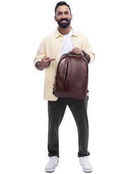 The Clownfish - 22L Faux Leather Backpack Fits 15.6 Inch Laptop