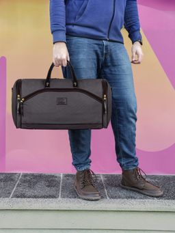 The Clownfish - 34 Litres Faux Leather Unisex Travel Duffle Bag with Detachable Belt