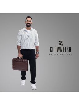 The Clownfish - Vegan Leather 10 Ltrs Unisex 14 Inch Laptop Messenger Bag with Detachable Belt