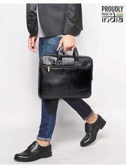 The Clownfish - Faux Leather 12 Inch Laptop Messenger Bag with Detachable Belt