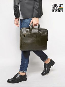 The Clownfish - Faux Leather 12 Inch Laptop Messenger Bag with Detachable Belt