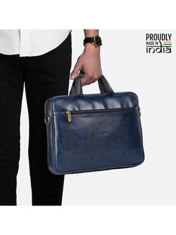 The Clownfish - Faux Leather 14 Inch Laptop Messenger Bag with Detachable Belt