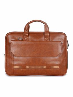 The Clownfish - Faux Leather 15.6 Inch Laptop Messenger Bag with Detachable Belt