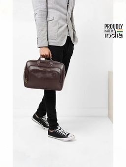 The Clownfish - Faux Leather 15.6 Inch Laptop Bag Laptop Messenger Bag with Detachable Belt