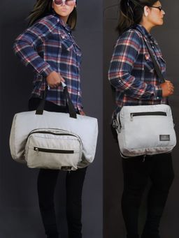 The Clownfish - 25 Litres Tapestry with Faux leather Travel Duffle Bag with Detachable Belt