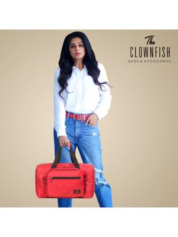 The Clownfish - 25 Litres Tapestry with Faux leather Travel Duffle Bag with Detachable Belt