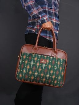 The Clownfish - Faux Leather Office 15.6 Inch Laptop Bag with Detachable Belt