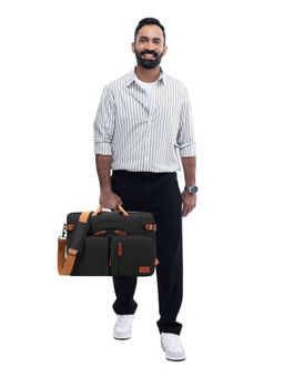 The Clownfish - Convertible Laptop Briefcase Messenger Bag with Detachable Belt