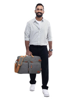 The Clownfish - Convertible Laptop Briefcase Messenger Bag with Detachable Belt
