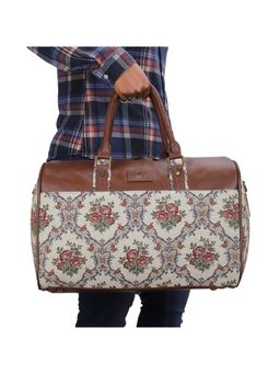 The Clownfish - 32 Litres Tapestry with Faux Leather Travel Duffle Bag with Detachable Belt