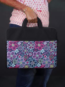 The Clownfish - Floral Polyester Unisex 15.6 Inch Tablet Laptop Bag