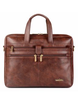 The Clownfish - Faux Leather 15.6 Inch Laptop Messenger Bag with Detachable Belt