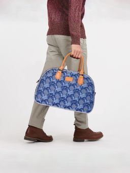 The Clownfish - 24 Litres Tapestry with Faux Leather Travel Duffle Bag with Detachable Belt