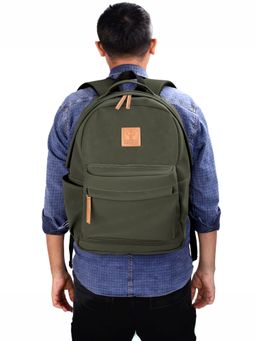 The Clownfish - Faux Leather 18L Travel Backpack Fits 15.6 Inch Laptop
