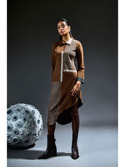 Banana Labs - Crater Riff Brown Printed Dress