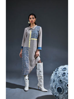Banana Labs - Crater Riff Grey Printed Dress