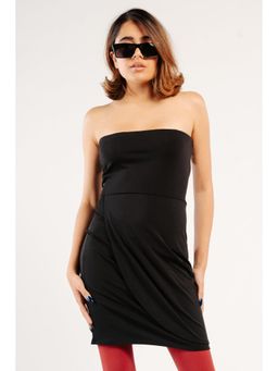 FREAKINS - Flap Over Black Mini Dress