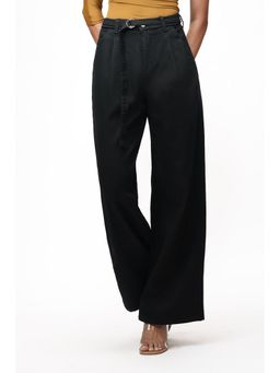 FREAKINS - Chic Black Belted Straight Jeans (Set of 2)