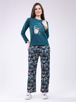 Monte Carlo - Womens Round Neck Full Sleeve Co-Ord Set Teal