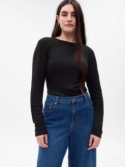 GAP - Womens Round Neck Top Black