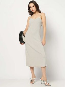 GAP - Womens Regular Fit Textured Strap Dresses Grey