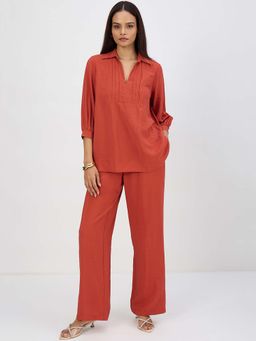Femmella - Rust Pleat Detail Co-Ord