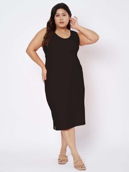 BRINNS - Plus Size Sheath Midi Dress Black