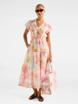 Forever New - Jacqueline Puff Sleeve Tiered Midi Dress with Belt (Set of 2)