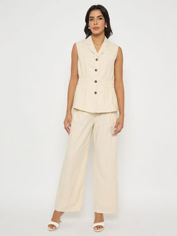 Madame - Off-White Sleeveless Co-Ord (Set of 2)