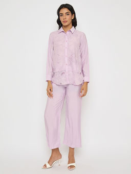 Madame - Cutwork Embroidery Lavender Co-Ord (Set of 2)