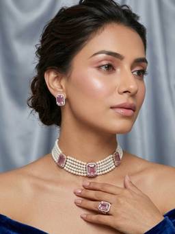 Treemoda - Victorian Brass Shell Pearl Choker Set