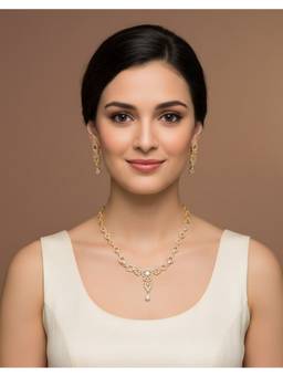 Opal Touch - Emerald Enlace Gold Plated Necklace