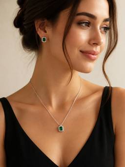 Treemoda - Handmade Green Crystal Jewellery Set