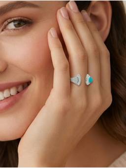 Kicky and Perky - 925 Sterling Silver Elegance Adjustable Ring