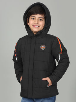 Cantabil - Boys Black Solid Full Sleeves Puffer Jacket