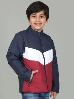 Cantabil - Boys Multi-Color Color-Block Full Sleeves Puffer Jacket