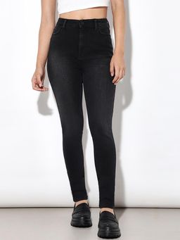 ONLY - Women's Skinny Fit High Rise Black Jeans