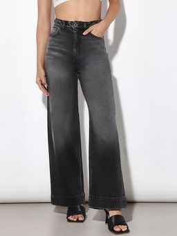 ONLY - Women's Wide Leg High Rise Black Jeans